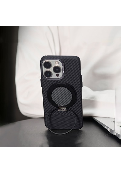 Raptic Defense Serisi Magnetik Özellikli 360 Derece Dönebilen Parmak Ring Stand Siyah