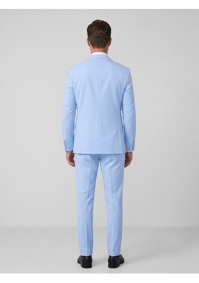 Tk6893 Erkek Klasik 2 Li Takım Elbise 2 Düğmeli Slim Fit Esnek Kumaş Çift Yırtmaçlı 7 Drop Bebek Mavi