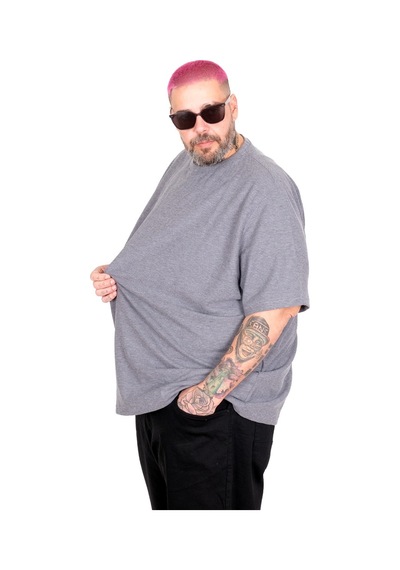 Mode Xl Büyük Beden Waffle Basic T-shirt 20033 Koyu Mavi