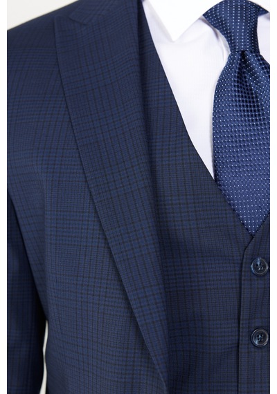 Ac&Co / Altınyıldız Classics Erkek Lacı-sıyah Slim Fit Dar Kesim Kırlangıç Yaka Kareli Yünlü Yelekli Takım Elbise Lacı-sıyah Lacivert - Siyah Ac&Co / Altınyıldız Classics Erkek Lacı-sıyah Slim Fit Dar Kesim Kırlangıç Yaka Kareli Yünlü Yelekli Takım Elbise Lacı-sıyah Lacivert - Siyah