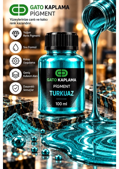 Gato Kaplama Solvent Bazlı Transparan Sıvı Pigment Boya 100 Ml Turkuaz Renk Renklendirici