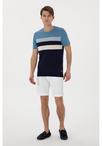 U.S. Polo Assn. Erkek Slim Fit Bisiklet Yaka Lacivert Tişört 50306459-VR033