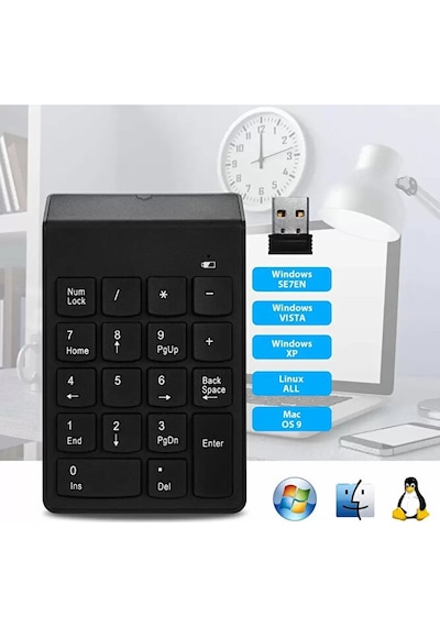 Kablosuz Numeric Keypad 18 Tuşlu Sayısal Tuş Takımı Klavye Numpad