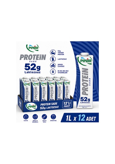 Laktozsuz Yüksek Proteinli Süt 1lt X 12 Adet