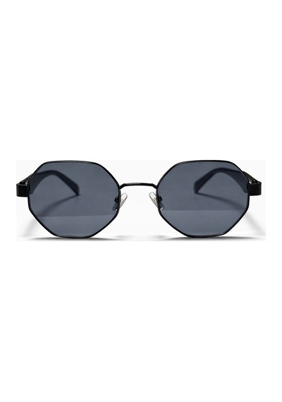 Domero Retro Köşeli Siyah Metal Çerçeve Unisex Uv400 Vintage Retro Güneş Gözlüğü