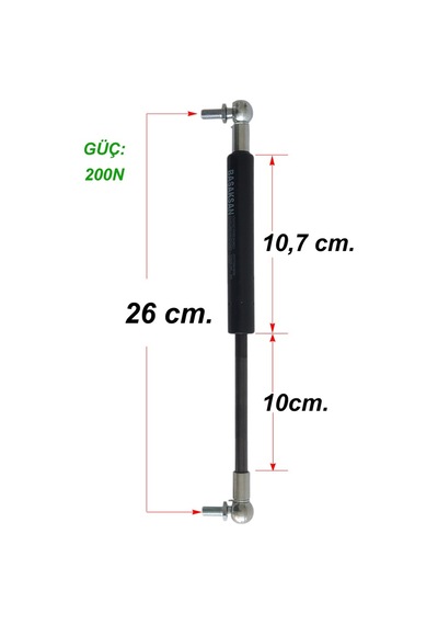 Binbir Trend Tümosan 8085 Kapi Amortisörü 7255057, 26Cm, 200N 538330602