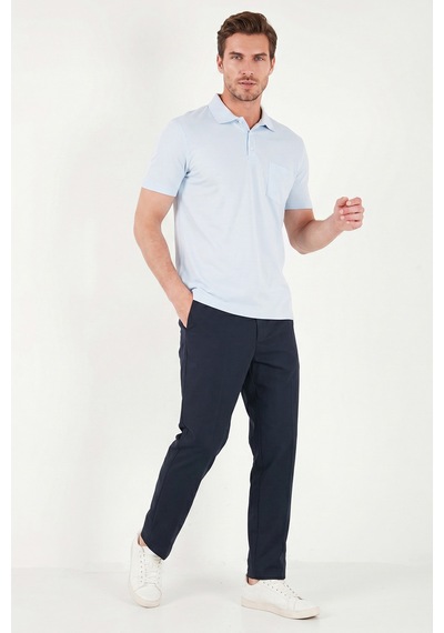 Buratti Pamuklu Regular Fit Göğüs Cepli Düğmeli Polo T Shirt Erkek Polo T Shirt 4565001 Bebe Mavi