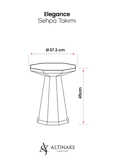Elegance 3'lü Sehpa, Yan Sehpa, Zigon Sehpa -bej & Soho Bej Renk Desenli Renk Tabla Bej Renk Gövde & Soho Bej Desenli Renk Tabla