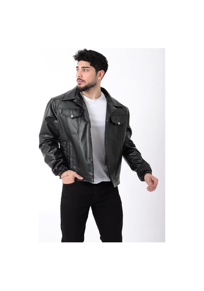 Stilkombin Kolu Lastikli Çıtçıtlı Suni Deri Mont Str 5021-50311 001