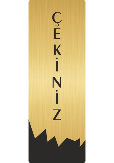 Metal Departman Kapı İsimliği, Yönlendirme Levhası Çekiniz Dikey 7x20 Cm Altın Renk