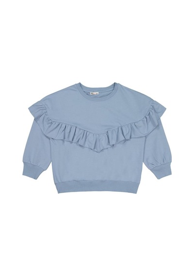 Civil Girls Roba Fırfırlı 10-13 Yaş Sweatshirt Mavi