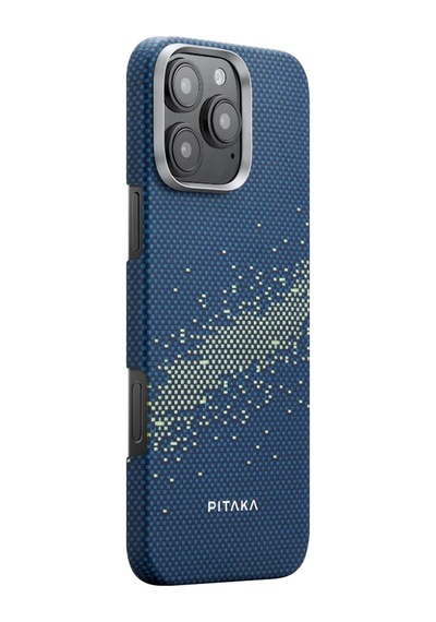 Apple Uyumlu iPhone   16 Pro Max Kılıf   Magsafeli Aramid Fiber Pitaka Tactile Woven Starpeak Serisi Milky Way Galaxy