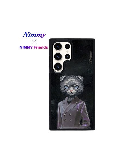 Samsung Uyumlu Galaxy S25 Ultra Magsafe 3d Gerçek Nakışlı Kedi Figürlü Fashion Kılıf Şeffaf