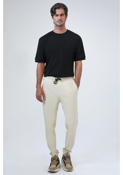 Back And Bond Bej Regular Fit Pamuklu Beli Bağcıklı Jogger Pantolon Çok Renkli