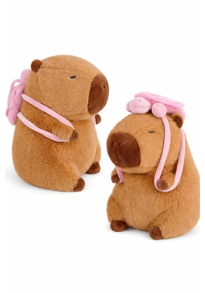 Capybara Çantalı 35 Cm Yumuşak & Sevimli Peluş Oyuncak Acı Kahverengi