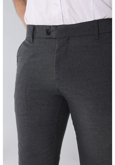 A02teks Erkek Dar Kalıp Dar Paça Kumaş Pantolon Füme