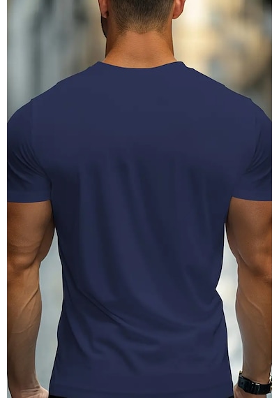 Erkek Whatever Baskılı Oversize Tshirt Lacivert