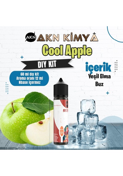 Cool Apple Dıy Kit Yeşil Elma Buz Gıda Aroması %20 Oranda Aroma İçerir Hazır Değildir 60 Ml