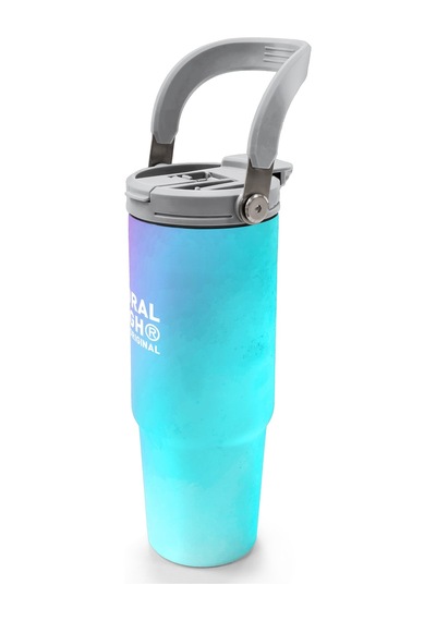 Coral High Çok Renkli Desenli Pipetli Ve Direkt İçim Çelik Termos 900 Ml 38737 Mavi