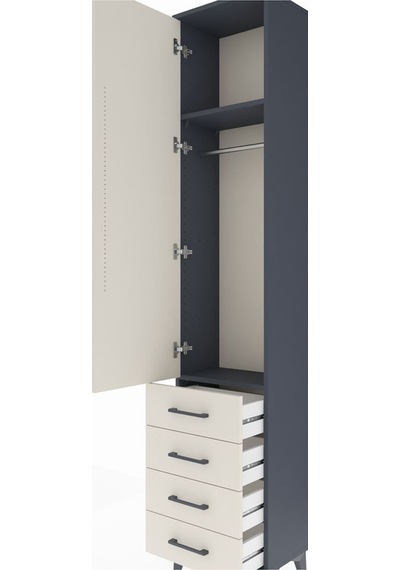 Arges Dolap 2 Raflı 4 Çekmeceli Tek Askılı 44x30x221 Antrasit-aytaşı Atlas Çam Arges Dolap 2 Raflı 4 Çekmeceli Tek Askılı 44x30x221 Antrasit-aytaşı Atlas Çam