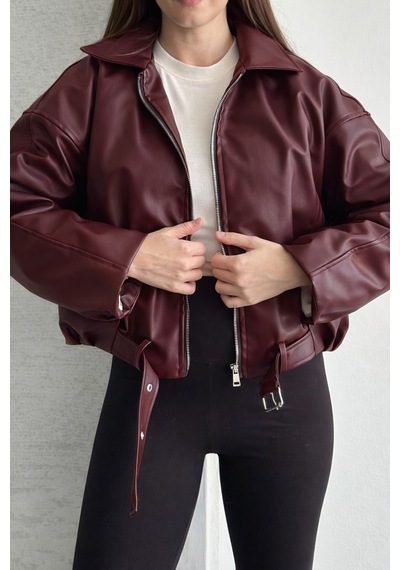 Genel Markalar Kadın Bordo İçi Peluş Astarlı Suni Deri Ceket Kemer Detaylı Kürklü Oversize Kısa Mont Bordo1234 Bordo1234 Genel Markalar Kadın Bordo İçi Peluş Astarlı Suni Deri Ceket Kemer Detaylı Kürklü Oversize Kısa Mont Bordo1234 Bordo1234