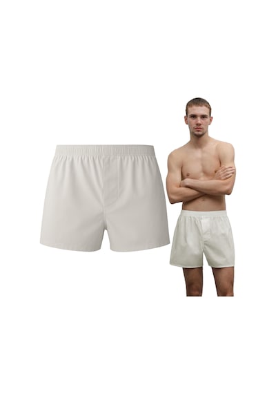 Yohannes Club Erkek Pamuklu Poplin Boxer, Tekli Paket, Kırık Beyaz, % 100 Pamuklu Poplin Kumaş Beyaz