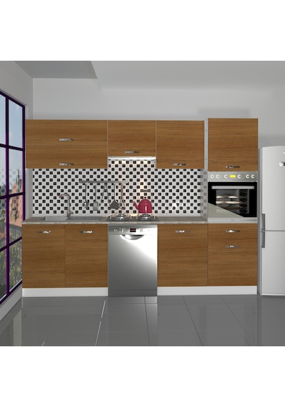 Decoraktiv Elite 280y Ankastre Boy Dolaplı Mdf Hazır Mutfak Dolabı - Tezgah Dahil - Naturel Ceviz Decoraktiv Elite 280y Ankastre Boy Dolaplı Mdf Hazır Mutfak Dolabı - Tezgah Dahil - Naturel Ceviz