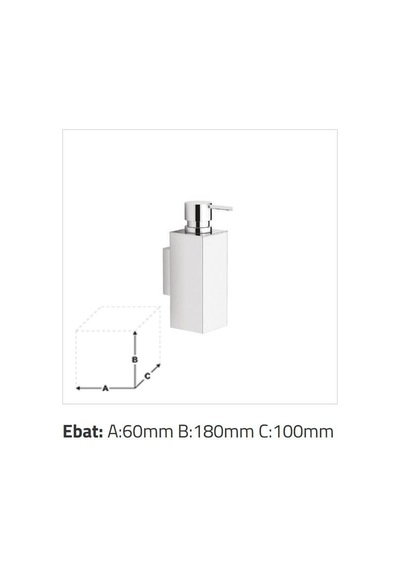 Sonia - Kare Sıvı Sabunluk 0,25 Litre Krom  - 71569- Diğer