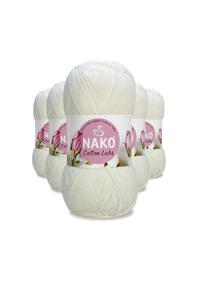 Ers 5 Adet Cotton Lüks Yelek Tunik Kazak Bluz Hırka İpi Yünü Süt Beyaz 97570
