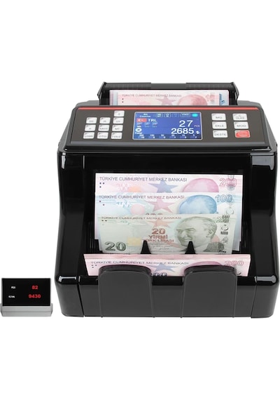 Sigma SC7520B Karışık Para Sayma Makinesi, TL Karışık, Euro ve Usd Adet Sayım + Müşteri Ekranı