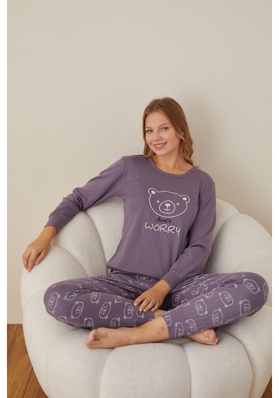 Boyraz Lindros Kadın Pamuk'lu Düğme Yaka Raporlu İnterlok Kışlık Pijama Takımı 05006 - 1 Adet Mor Boyraz Lindros Kadın Pamuk'lu Düğme Yaka Raporlu İnterlok Kışlık Pijama Takımı 05006 - 1 Adet Mor