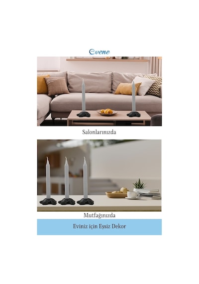 Mumluk Şamdan 3 Adet Tealight Ve İnce Mum Uyumlu Kaplumbağa Model - Siyah