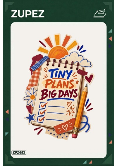 Zpz653 Tiny Plans Big Days Ütüyle Uygulanabilir Transfer Baskı - 911529609