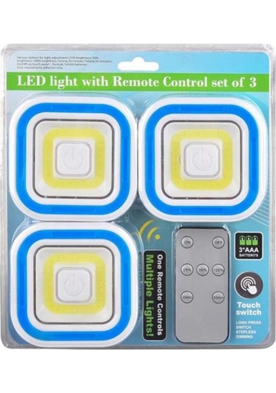 Powermaster Pm-6936 Cob Ledli Pilli Uzaktan Kumandalı Üçlü Lamba