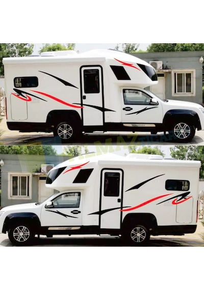 Karavan Çekme Desen Çizgi Oto Sticker Yapıştırma Modifiye Etiket