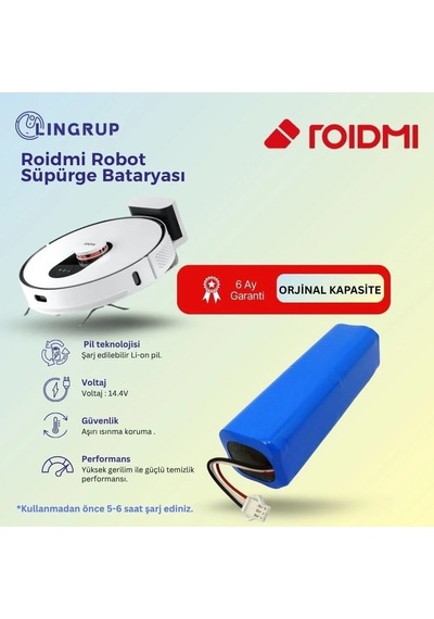 Roidmi Eve Robot Süpürge Uyumlu Batarya 5800 Mah -