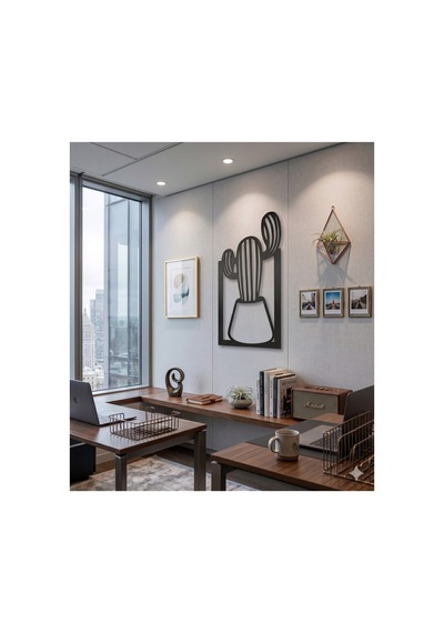 Modern Ahşap Duvar Tablosu - Minimalist Kaktüs Tasarım Dekoratif Ahşap Aksesuar