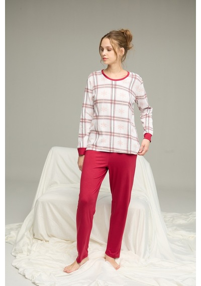 Siyah İnci Örme Pamuklu Pijama Takım25240236 Çok Renkli