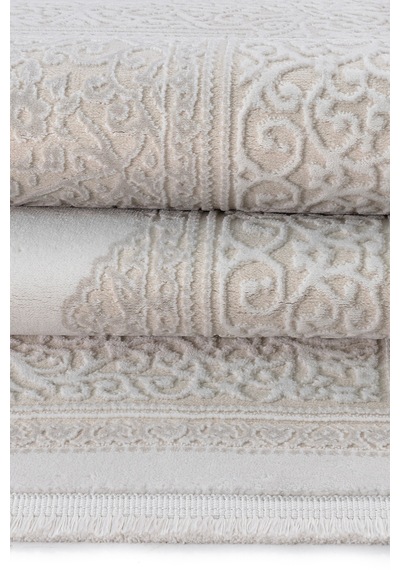 Badelya Home Krem Ekru 7101 Modern Doğal Taban Saçaklı Salon Koridor Mutfak Çocuk Oturma Odası Halı Yolluk 7101krem-ekru