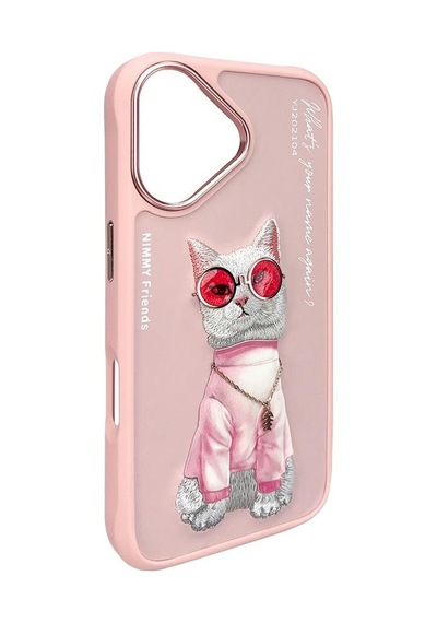 Apple Uyumlu iPhone 16 3d Gerçek Nakışlı Kabartmalı Gözlük Ve Zincir Detaylı Premium Kedi Desenli Kılıf Şeffaf Apple Uyumlu iPhone 16 3d Gerçek Nakışlı Kabartmalı Gözlük Ve Zincir Detaylı Premium Kedi Desenli Kılıf Şeffaf