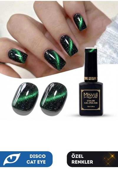 Misyul Uv Led Kalıcı Oje Nail Art 15 Ml Dynamic Disco Cat Eye Dc12