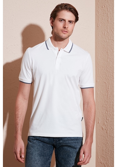 Buratti Pamuklu Regular Fit Erkek Polo Yaka T Shirt 5902063 Beyaz