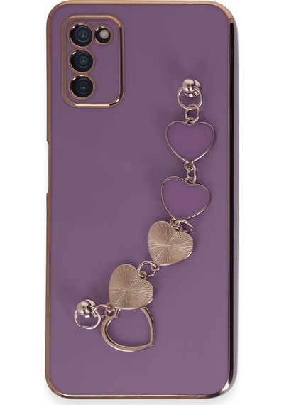 Gld-spt- Newface Samsung Uyumlu Galaxy A03s Kılıf Esila Silikon - Mor