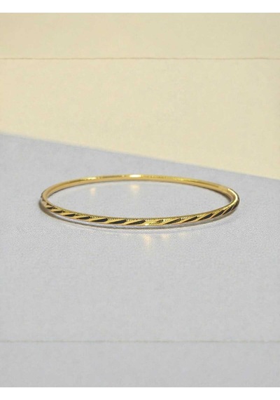 22 Ayar Altın Kaplama Kalemli 2'li Ajda Bilezik Seti 2 Mm Gold