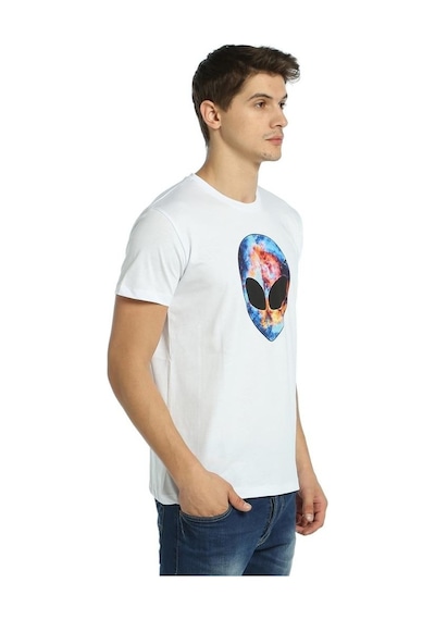 Bant Giyim - Alien Cosmos Beyaz Erkek T-Shirt Tişört