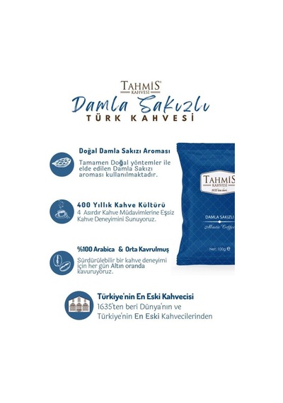 Tahmis Damla Sakızlı Türk Kahvesi 10 x 100 G