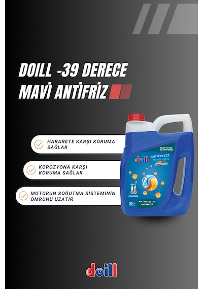 Doill -39 / -40 Derece Hazır Karışım Mavi Antifriz - G11 3 L