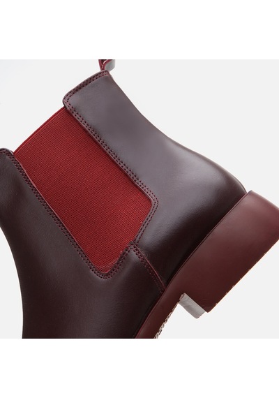 Yaya Hakiki Deri Bordo Yaya Kadın Düz Bot 01boy297290a780 Bordo-burgundy Bordo
