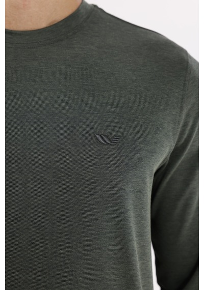 Rowinger Merserize Efektli Yumuşak Doku Ayarlanabilir Kapüşonlu Rahat Kalıp Kapüşonlu Sweatshirt Haki