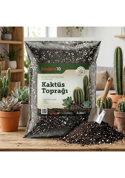 Organik Cocopeat Perlit Pomza Karışımlı Kaktüs Ve Sukulent Toprağı 5 Litre 0,250